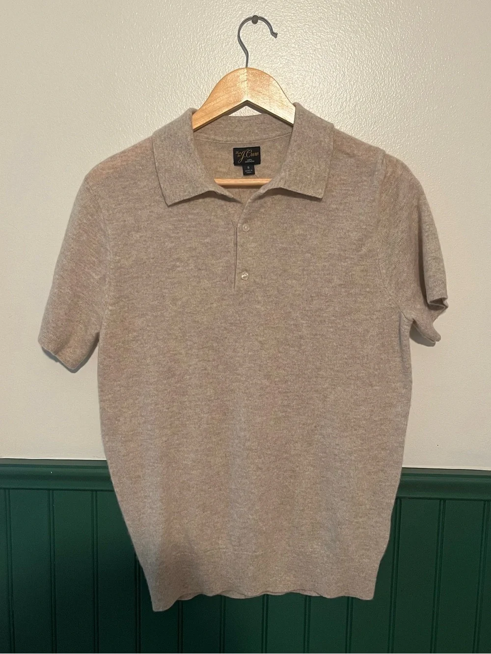 J. Crew Men's Cashmere Short Sleeve Sweater Polo Size Small NWT